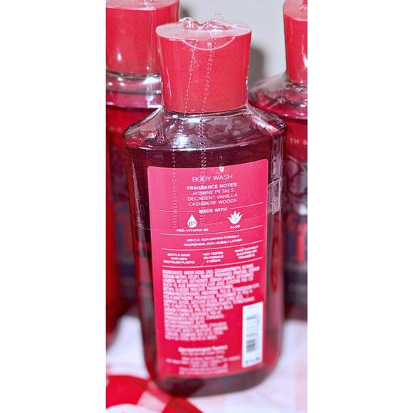 Bath & Body Works Forever Red Vanilla Rum 10oz Shower Gel Body Wash Aloe B5 x4 - Picture 4 of 4